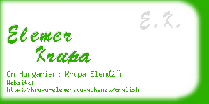 elemer krupa business card